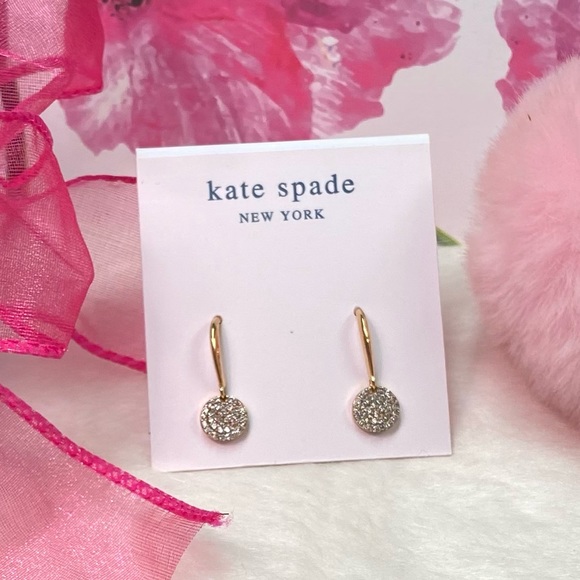 NEW KATE SPADE GOLD PAVE DROP EARRINGS - Picture 2 of 6